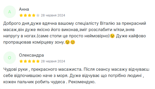 Відгук про студію масажу Практик